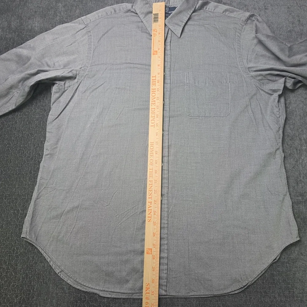 Vtg Polo Ralph Lauren Andrew Button Up Dress Shirt Mens 17.5 Gray Long Sleeve